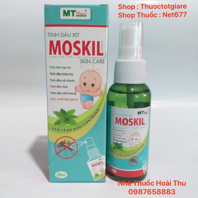 Tinh dầu xịt muỗi Thảo dược Moskil - Lọ 50 ml