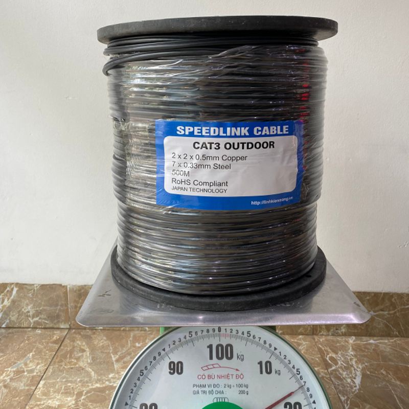Dây mạng CAT3 4 lõi kèm dây gia cường chạy ngoài trời