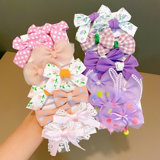 Set 10 Dây Cột Tóc Nơ Xinh Xắn Dành Cho Bé Gái