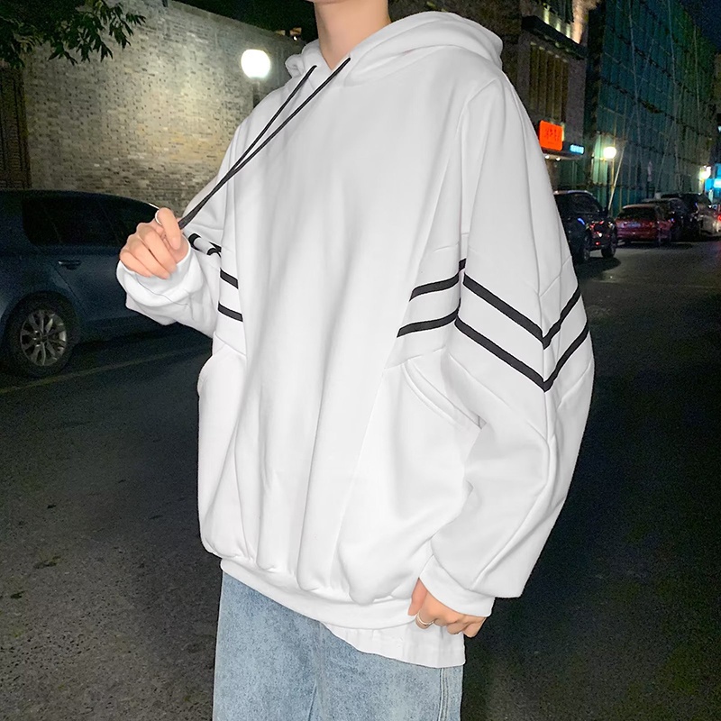 Áo Hoodie Tay Dài Dáng Rộng Phong Cách Thời Trang hong kong Cho Nam Giới