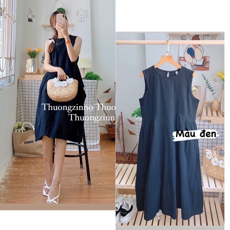 [Ảnh thật/Video]Váy babydoll ba lỗ Lavender dáng dài Hàn Quốc