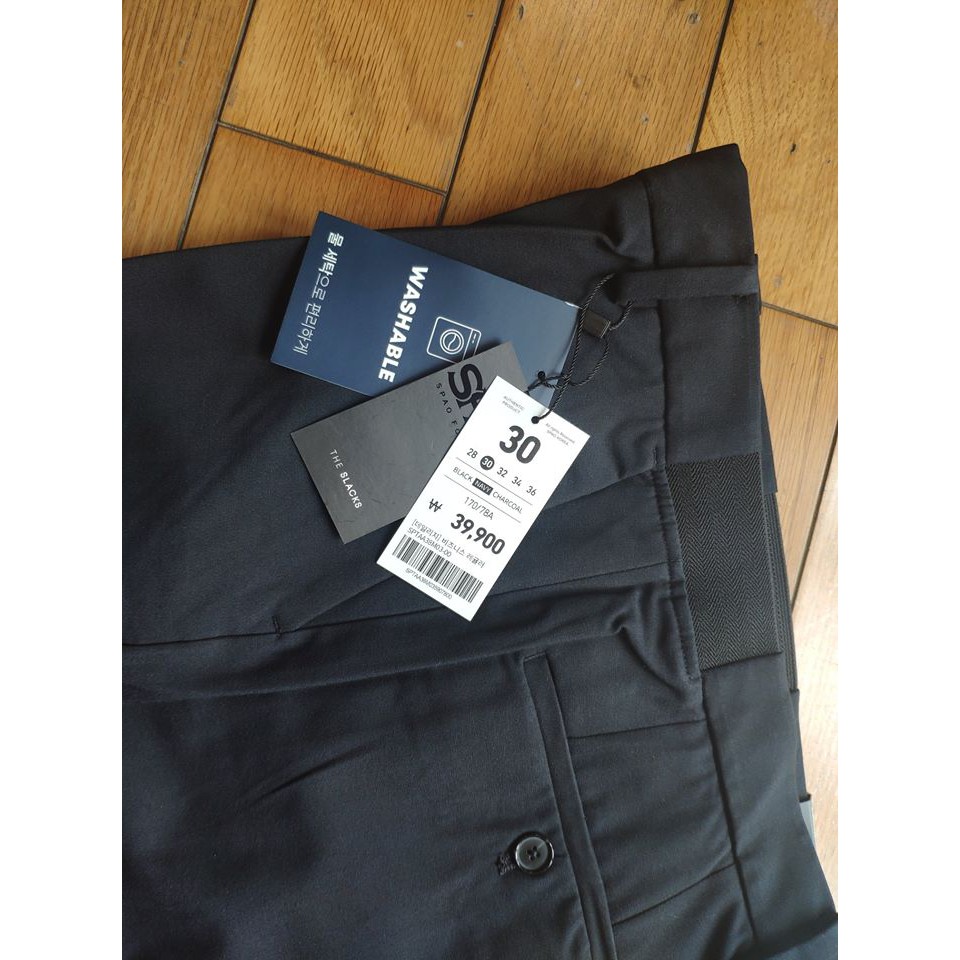 BIKAYSHOP/ Quần âu nam hiệu Spao, quần tây nam công sở Hàn Quôc dáng rộng, vải co giãn, cạp chun màu navy