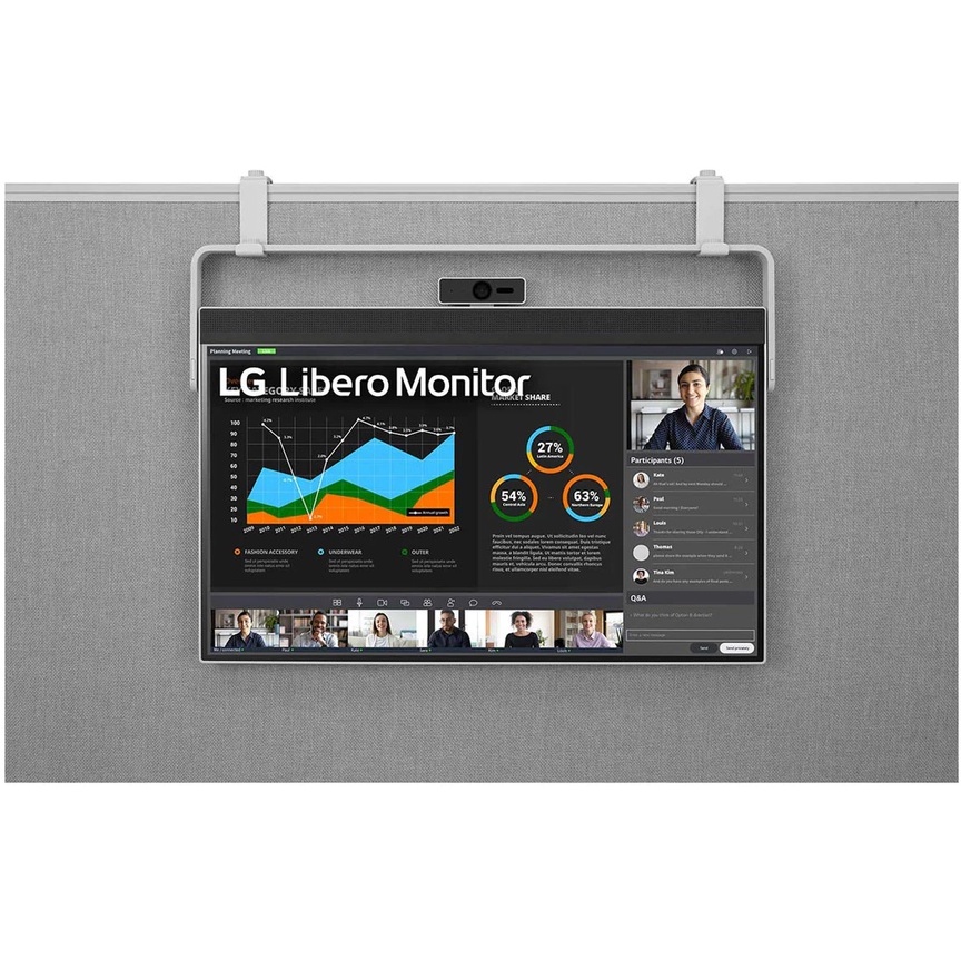 Màn hình di động LG QHD Libero 27 inch webcam Full HD, chân đế linh hoạt có thể để bàn hoặc treo tường - 27BQ70QC-S