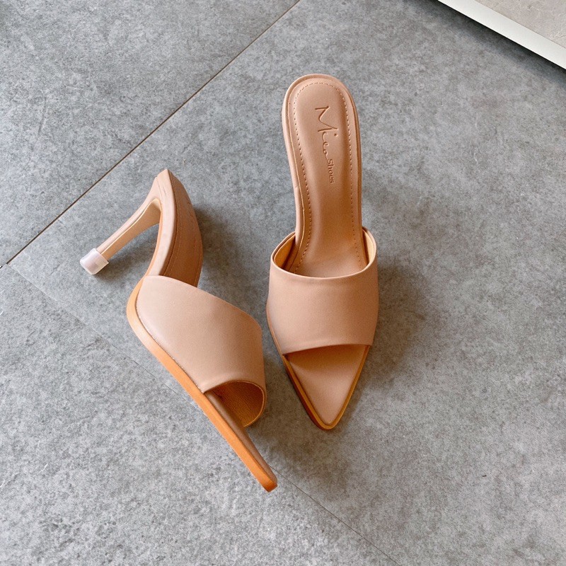 Guốc nhọn quai da Basic [ Mieo Shoes D2055 D2056 D2057]