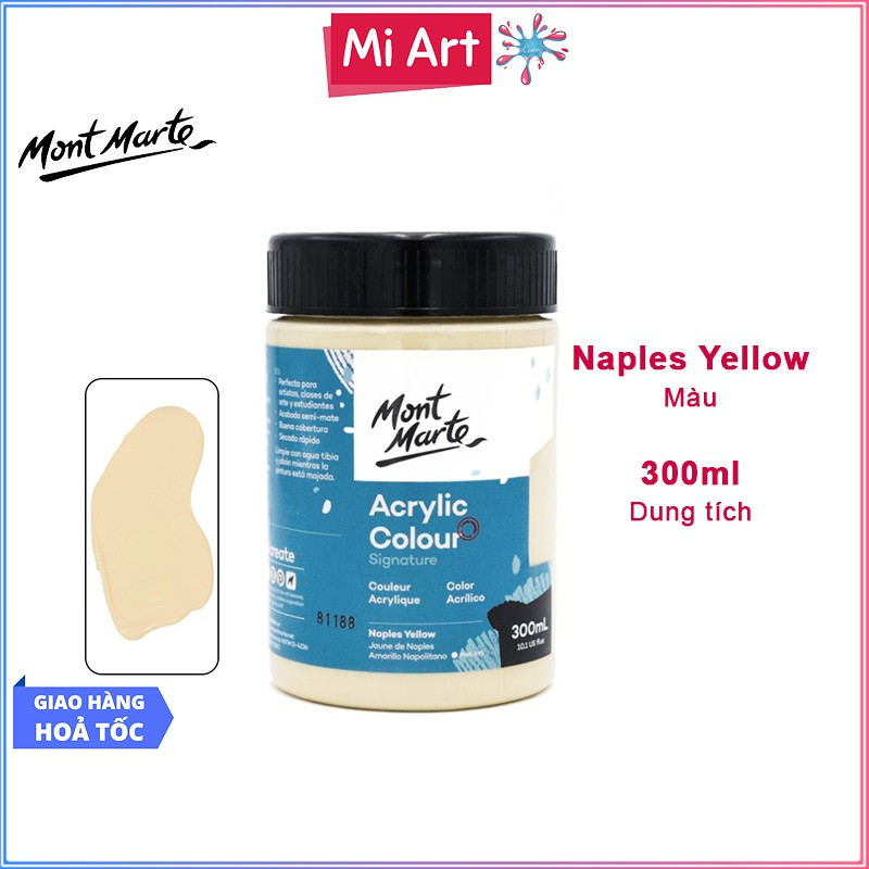 Màu Acrylic Mont Marte 300ml - Naples Yellow - Acrylic Colour Paint Signature 300ml (10.1oz) - MSCH3035