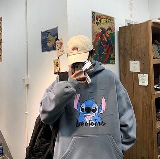 Áo Hoodie Dáng Rộng In Họa Tiết Hoạt Hình Thời Trang Cho Cặp Đôi