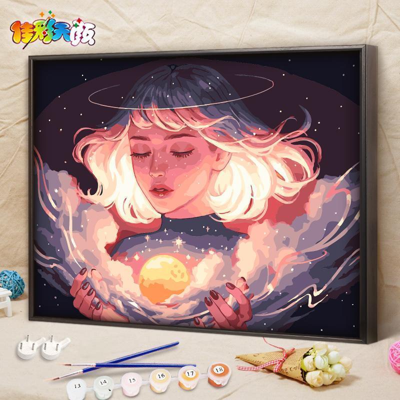 Bộ Tranh Sơn Dầu 40*50cm Tự Làm Họa Tiết Động Vật Trang Trí Nội Thất Sang Trọng Tiện Dụng Kèm Phụ Kiện