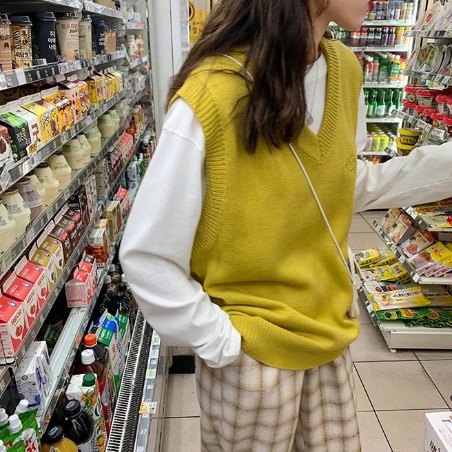  Áo sweater không tay dáng rộng thêu họa tiết trẻ trung hợp thời trang 31459 | BigBuy360 - bigbuy360.vn