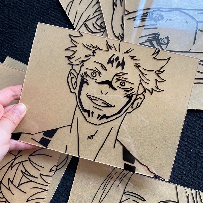 Tranh kính tự tô màu anime Chú Thuật Hồi Chiến - Jujutsu Kaisen handmade diy quà tặng trang trí