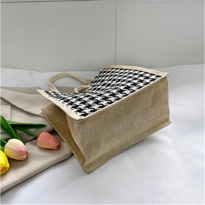 【+38 mẫu】Túi vải canvas đựng hộp cơm đồ cá nhân, túi vải cói mini đựng đồ, họa tiết siêu xinh