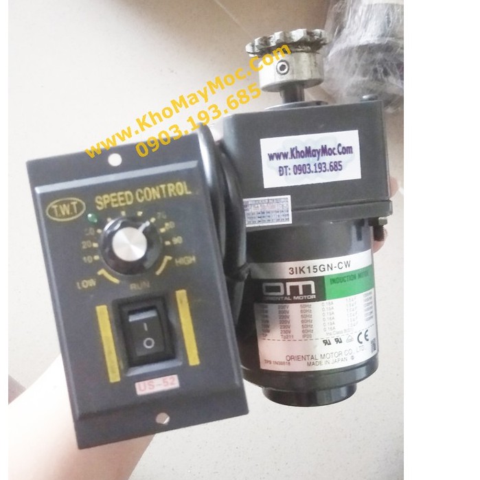 Motor 6w 220vol, điều tốc, đảo chiều, tặng nhông đầu trục, Size lớn 6 x 6 x 12 cm, tiết kiệm điện năng