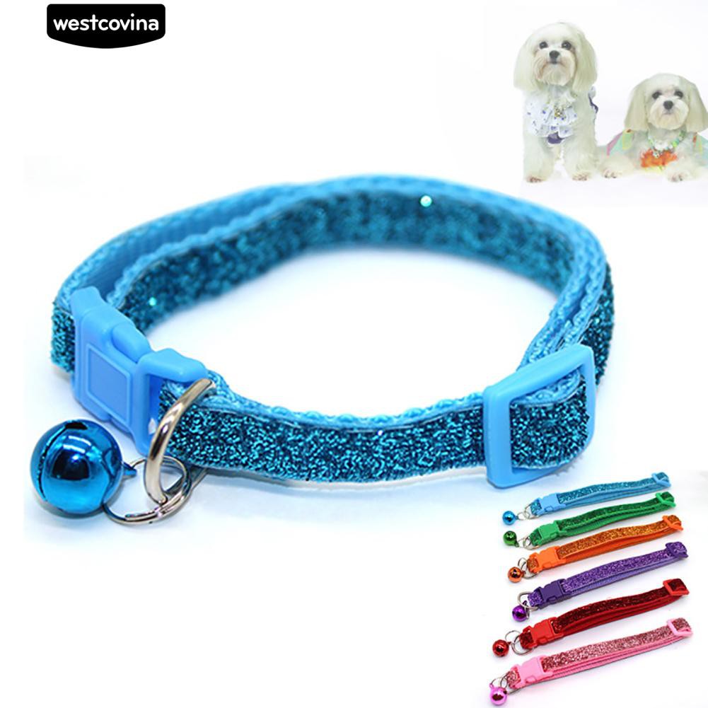 Vòng cổ kèm chuông phối họa tiết lấp lánh cho thú cưng