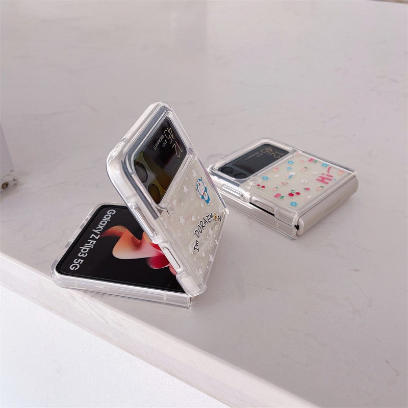 Ốp Lưng Điện Thoại Hình Hoạt Hình Doraemon Bằng PC Cứng Dành Cho Samsung Galaxy Z Flip 3 4 5G Z Flip3 Flip4 ZFlip3