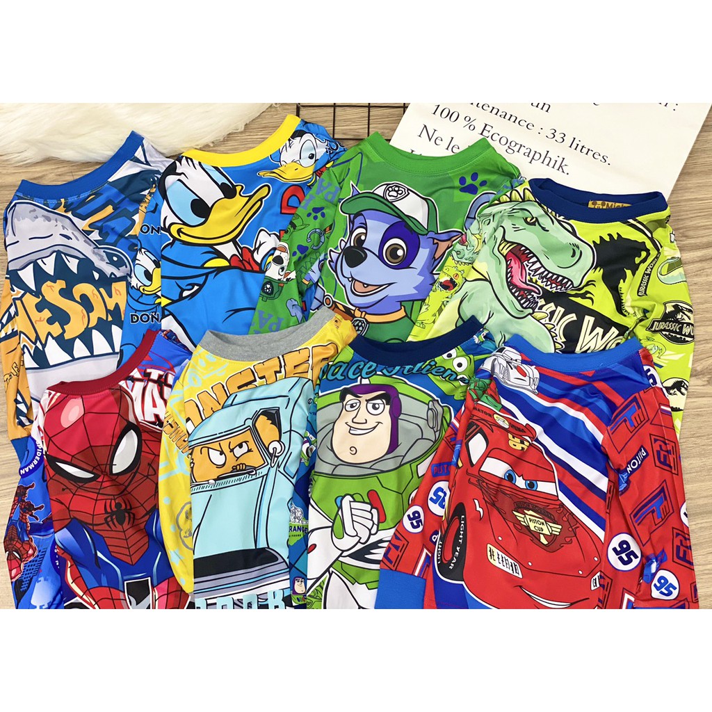 Đồ bộ dài tay bé trai, bộ dài tay cho bé trai thun lanh 3D TomKids 9-23KG