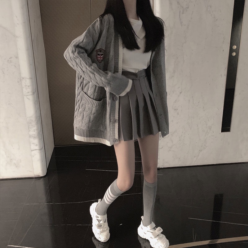 Áo Khoác Cardigan Cỡ Lớn Phong Cách Phương Tây Thời Trang Thu Đông Cho Nữ