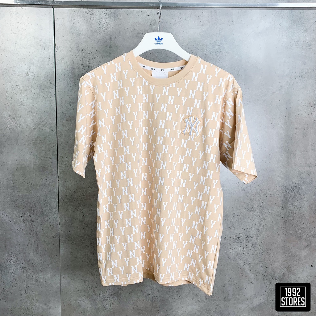 Áo Thun Ny Mlb Monogram Nam Nữ  - Hàng Xuất Dư Cambodia - Chất cotton dày dặn ko bao giờ xù lông