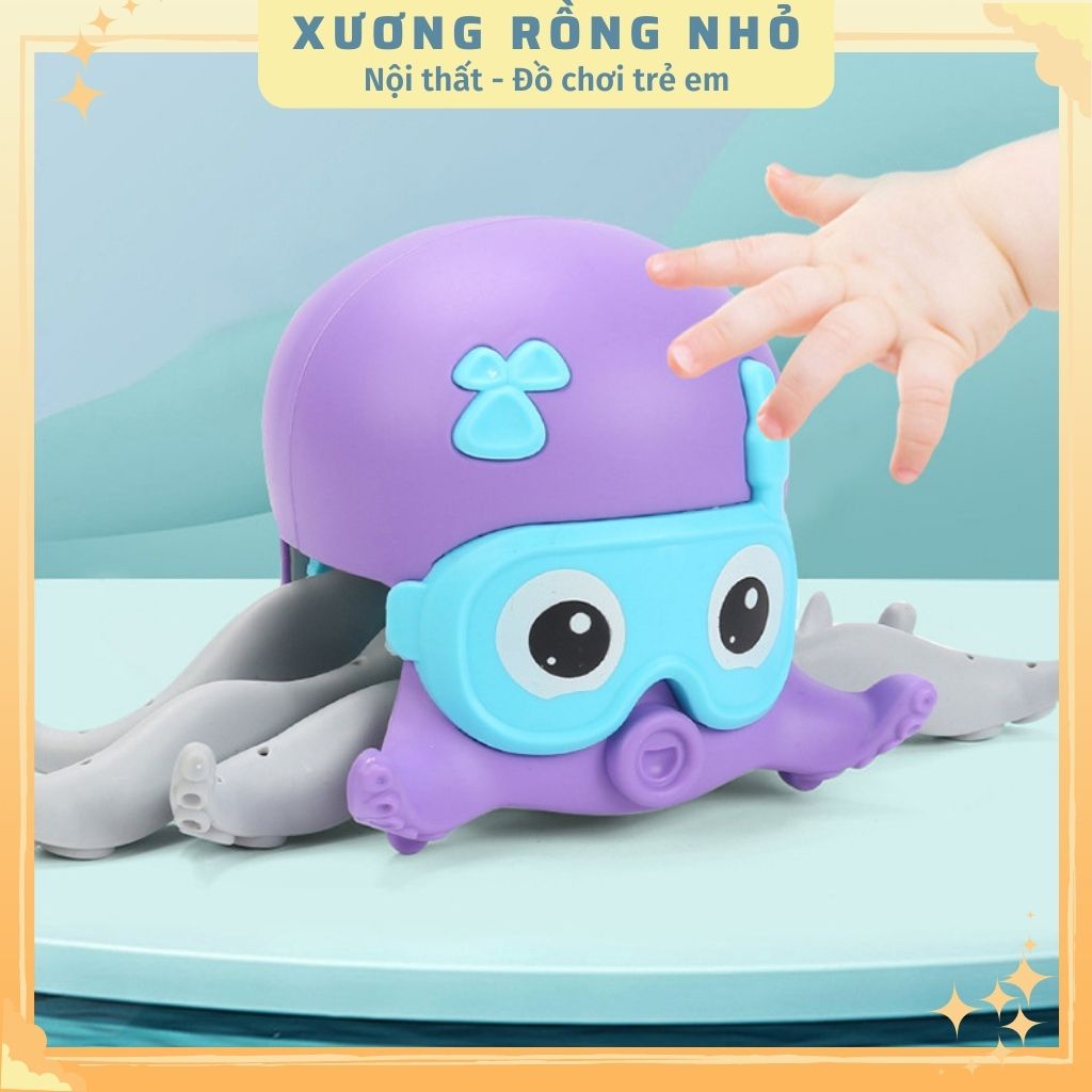 Đồ Chơi Trẻ Em Bạch Tuộc Cảm Xúc Vặn Cót Cho Bé Độc Đáo Vui Nhộn _ Có Dây Đeo Cho Bé Dắt Đi Dạo_ Bơi Dưới Nước