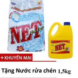 Bột giặt net tặng can nước rửa chén 1.5kg