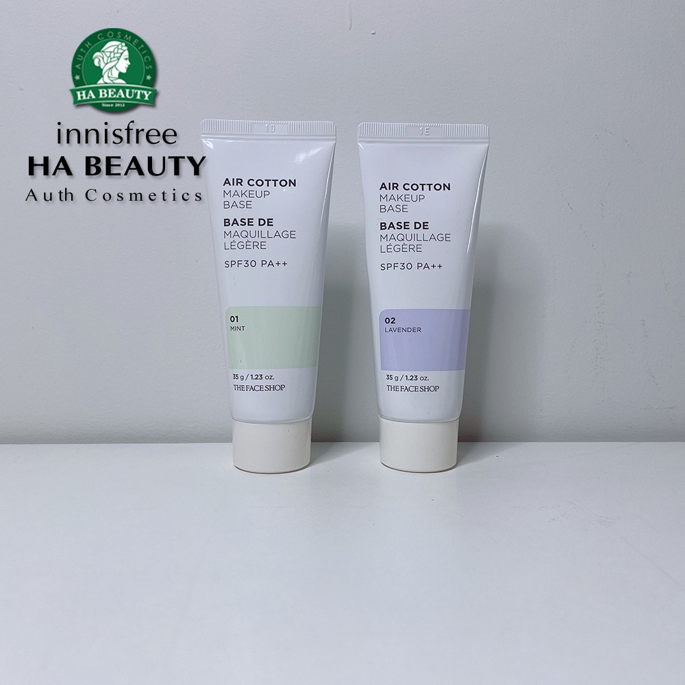 Kem lót trang điểm The Face Shop dưỡng da chống nắng Air Cotton Make Up Base 35g SPF30 PA++