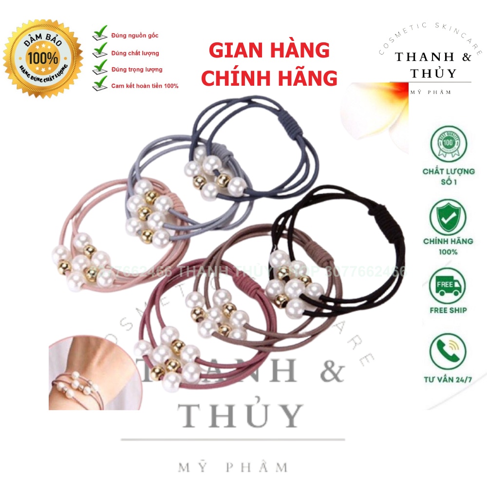 Dây Buộc Tóc Co Giãn Thắt Nút Đính Ngọc Trai