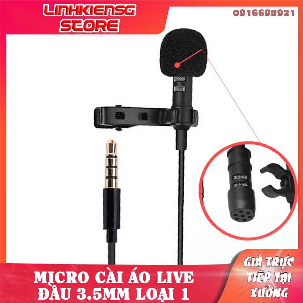 Micro cài áo mini giắc cắm 3.5MM tiện dụng dành cho ghi âm bằng điện thoại