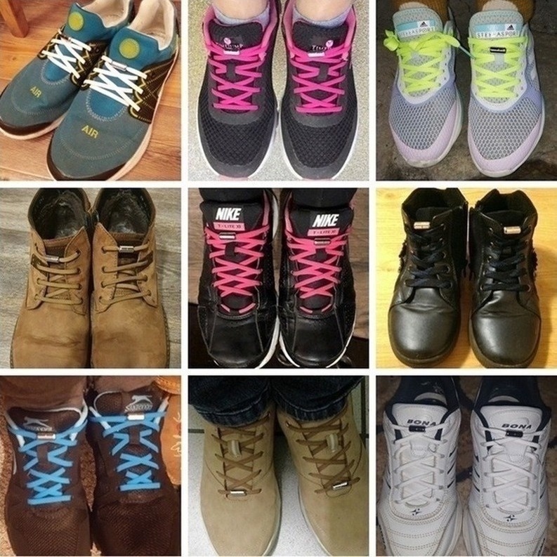 Dây Giày Co Giãn Không Cần Buộc Bằng Kim Loại Tiện Dụng Cho Giày Thể Thao 6