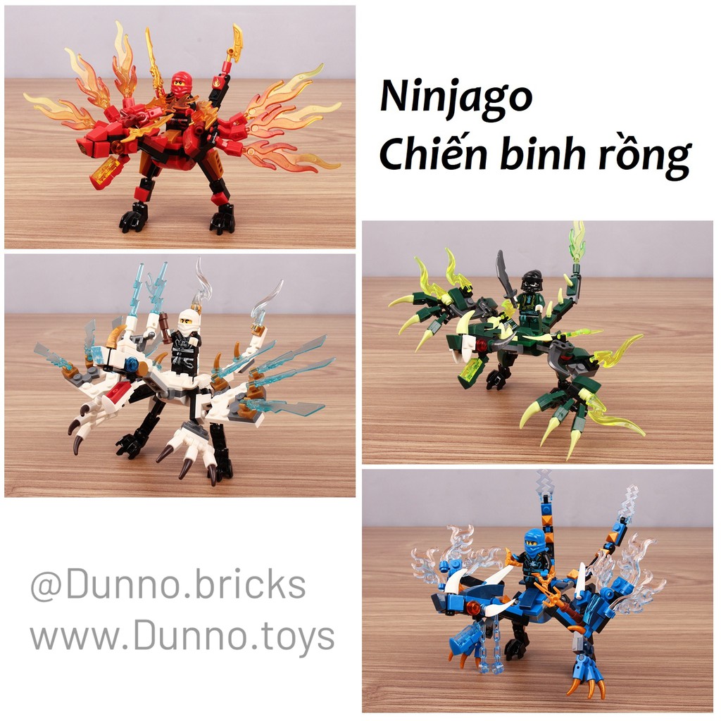 Lego Ninjago Lắp Ráp 4 Mẫu Chiến Binh Ninja Cưỡi Rồng