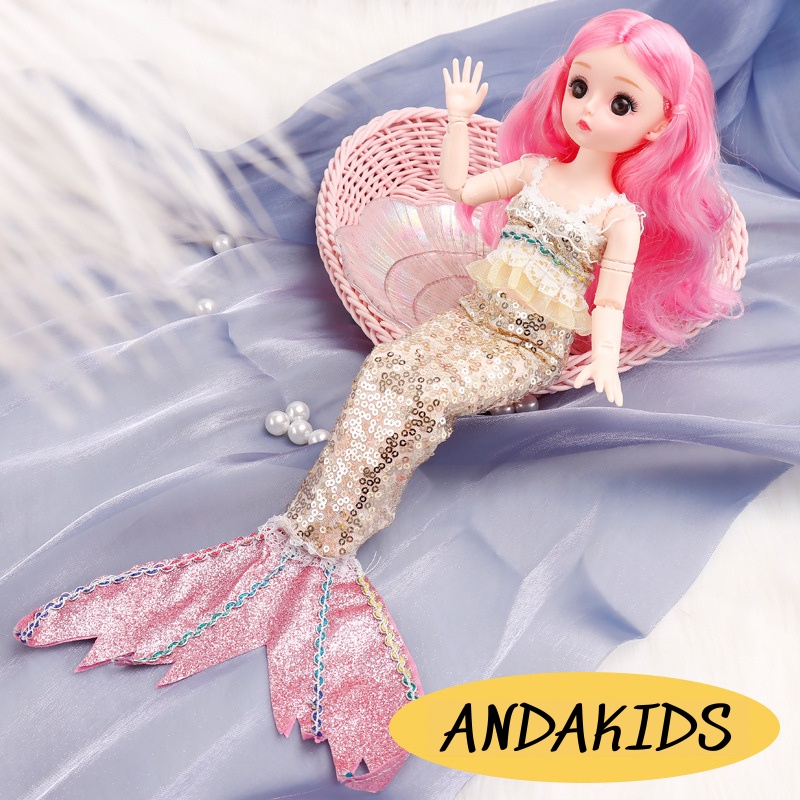 Búp bê nàng tiên cá 30cm búp bê barbie có khớp  đồ chơi quà sinh nhật cho bé gái ANDAKIDS AD880