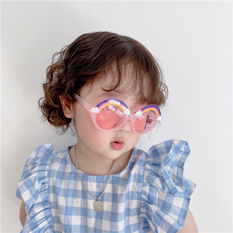 Kính Mát Tròn Chống Tia UV400 Họa Tiết Hoạt Hình Dành Cho Bé Trai Bé Gái