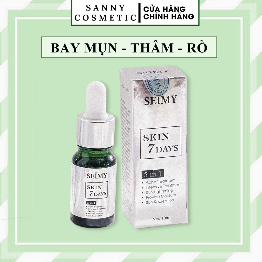 Serum giảm mụn thâm rỗ Seimy - Skin 7 Days - Công dụng 5 trong 1 hiệu quả sau 7 ngày