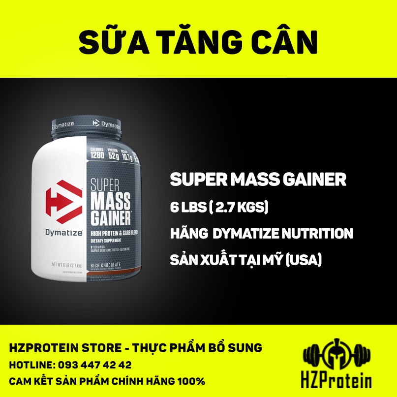 SUPER MASS GAINER - SỮA TĂNG CƠ NHANH 6 lbs ( 2.7 kg) - Chính hãng 100%