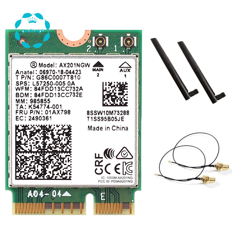 Dual Band 2.4Gbps Wireless Adapter for Intel Ax201 Ax201NGW NGFF 802.11Ac/AxM.2 Key E Wifi BT 5.0 Network Card with Antennas | BigBuy360 - bigbuy360.vn
