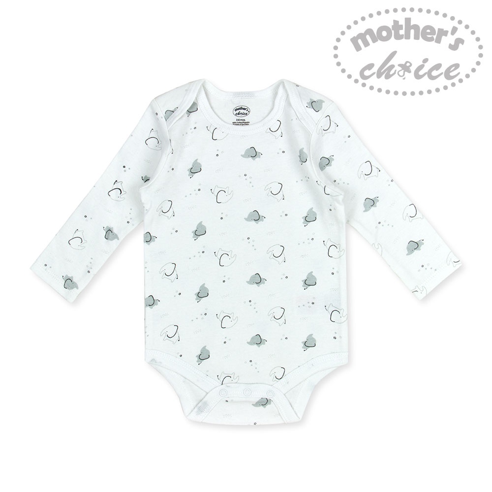 Bộ 3 Bodysuit dài tay cho bé trai bé gái màu trắng Mother's Choice - vải 100% cotton mềm mại thoáng mát IT2610