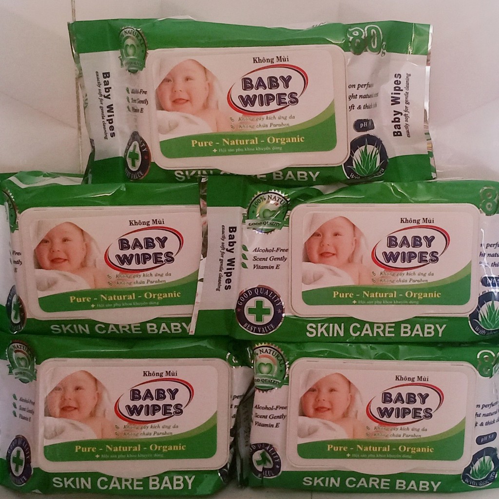 Khăn giấy ướt Baby wipes 80gr