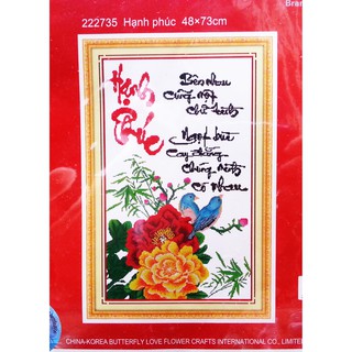 Tranh thêu chữ thập hạnh phúc 222735