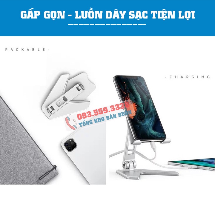 Giá đỡ điện thoại - máy tính bảng - tablet P10 / P10 Mini 4.7" - 12.9" - Gấp gọn mang đi tiện lợi - Hợp Kim Nhôm Cao Cấp