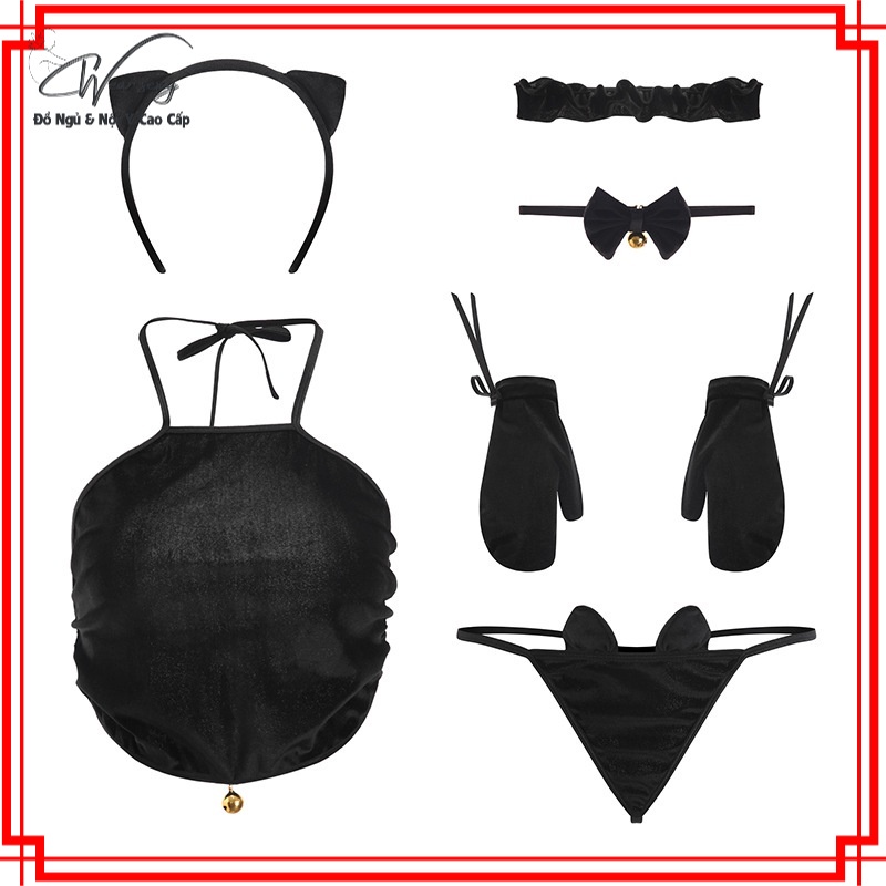 Váy Ngủ Nhung Coplay Sexy Gợi Cảm MS505  [CWEAR.SEXY_ĐỒ NGỦ &amp; NỘI Y CAO CẤP]