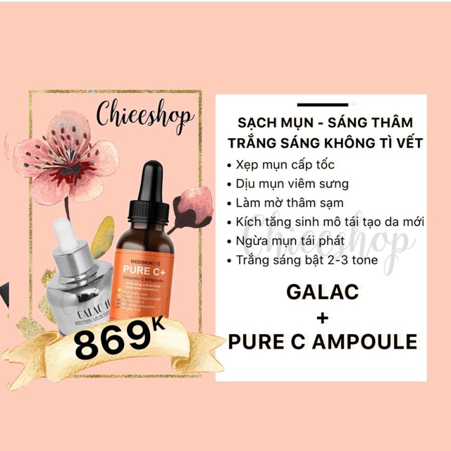 Tinh chất PureC ampoule + galac 100 915k-> 870k