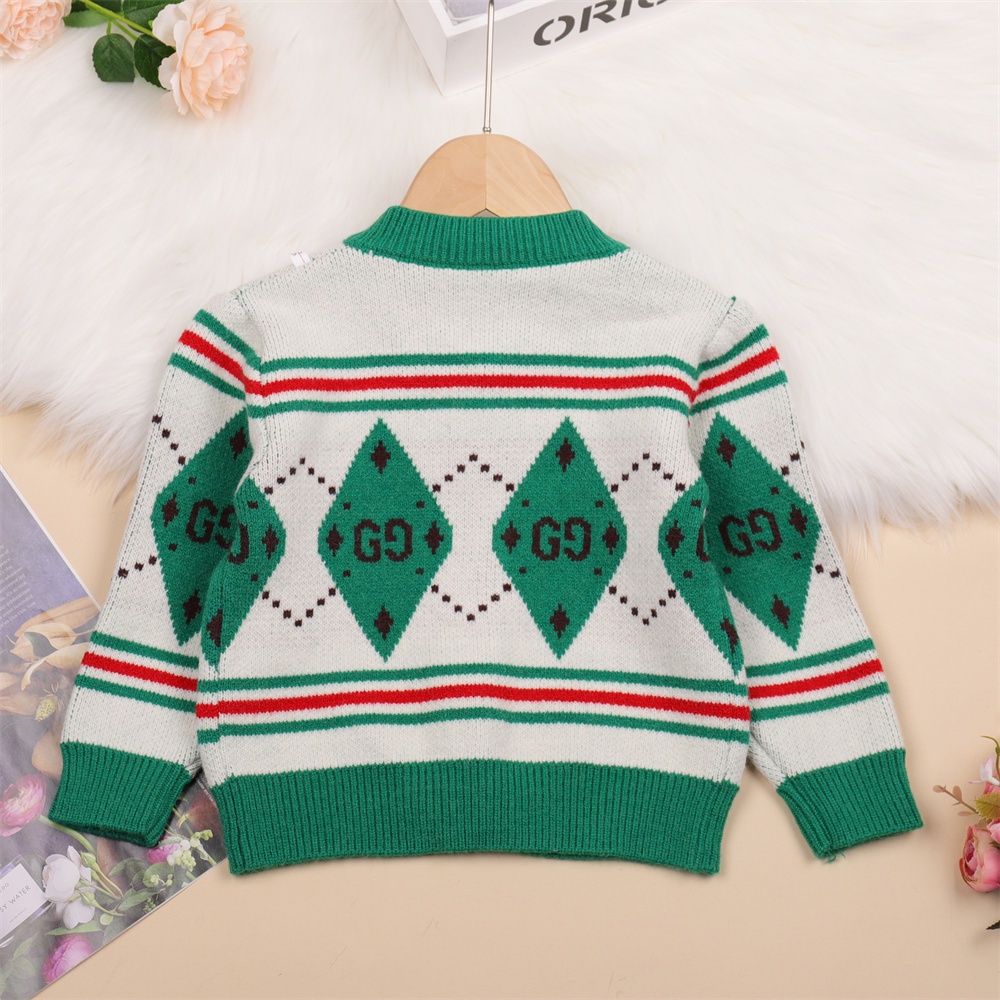 Áo cardigan BEAR LEADER họa tiết kẻ sọc màu xanh lá phong cách Hàn Quốc thời trang thu đông cho các bé 2 đến 6 tuổi