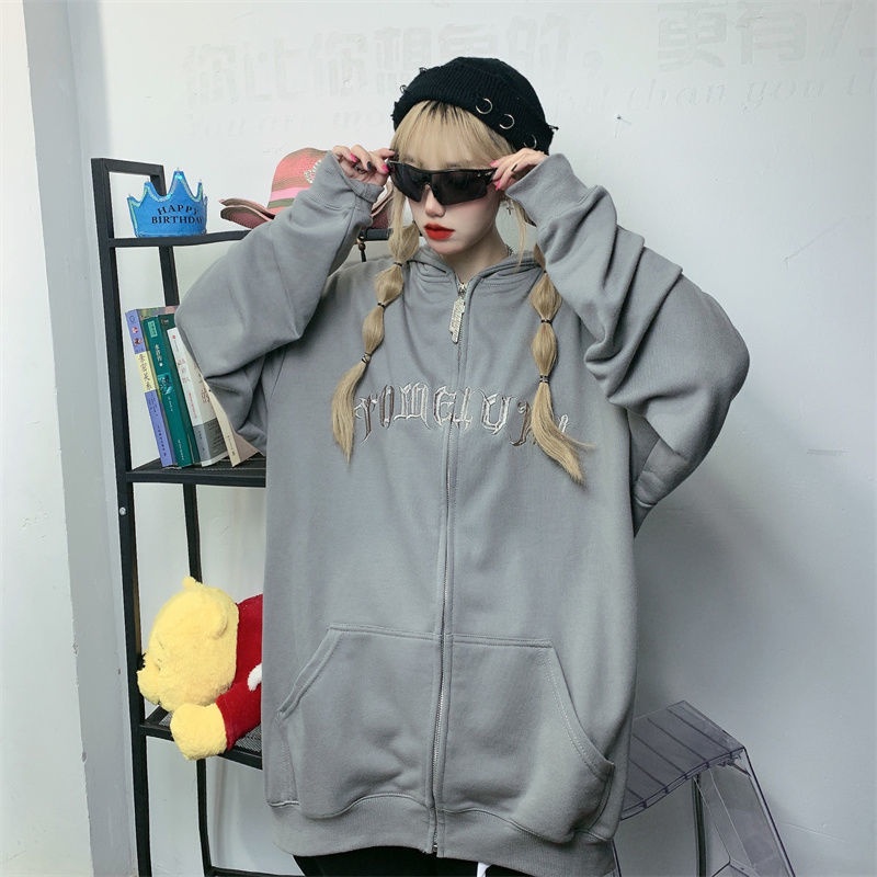 ZHELIHANGFEI Áo len dệt kim thêu tay dài cổ chữ retro