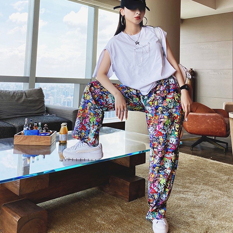 Quần Dài Lưng Thun Hoạ Tiết Hoạt Hình Phong Cách Hip-Hop Độc Đáo | BigBuy360 - bigbuy360.vn