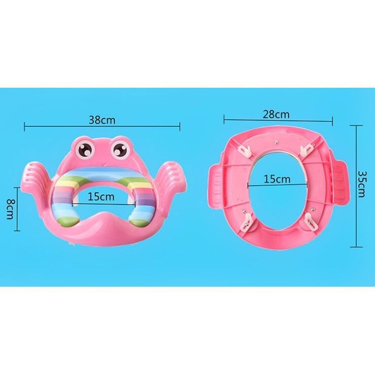 BỆ LÓT THU NHỎ BỒN CẦU HÌNH ẾCH CÓ TAY VỊN CHO BÉ, KỆ BỒN CẦU VỆ SINH CHO BÉ