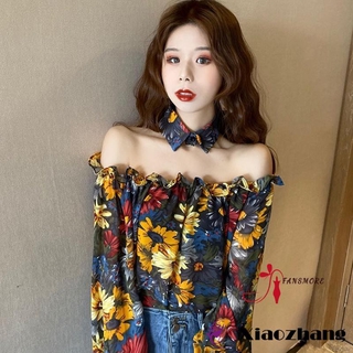 Áo voan hoa trễ vai thời trang dành cho nữ