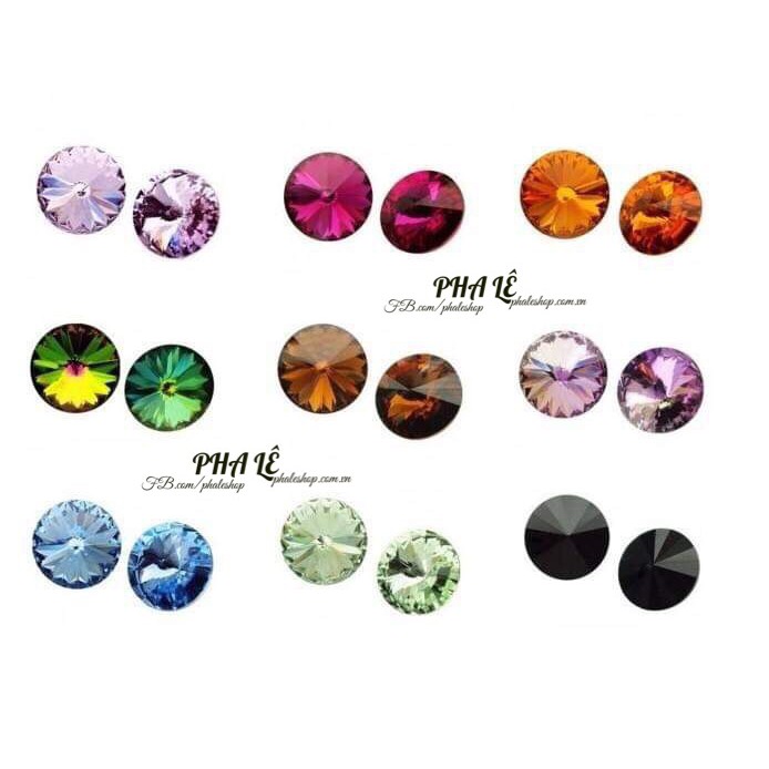 Bông Sát Tai Pha Lê Tròn Nón Lá S08 Được Thiết Kế Từ Pha Lê Swarovski