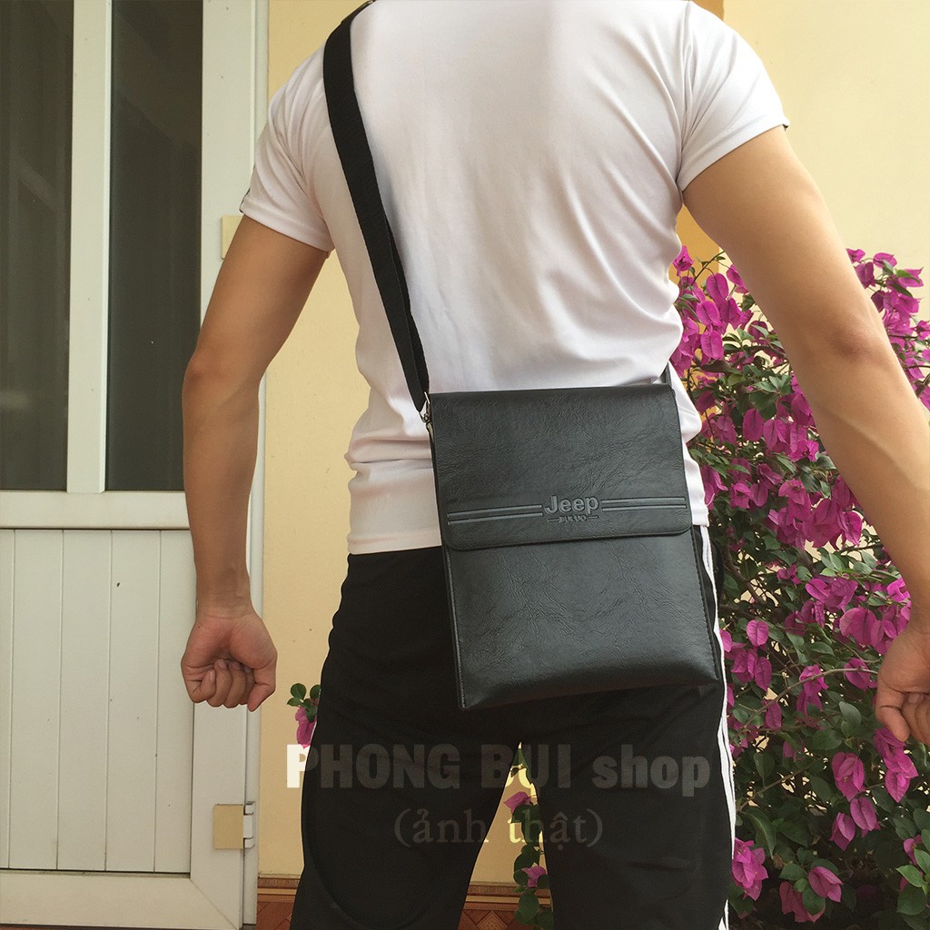 Túi Đeo Chéo Nam Da Đẹp Dáng Thon Gọn Khóa Nam Châm Kích Thước 25cm Rộng Rãi