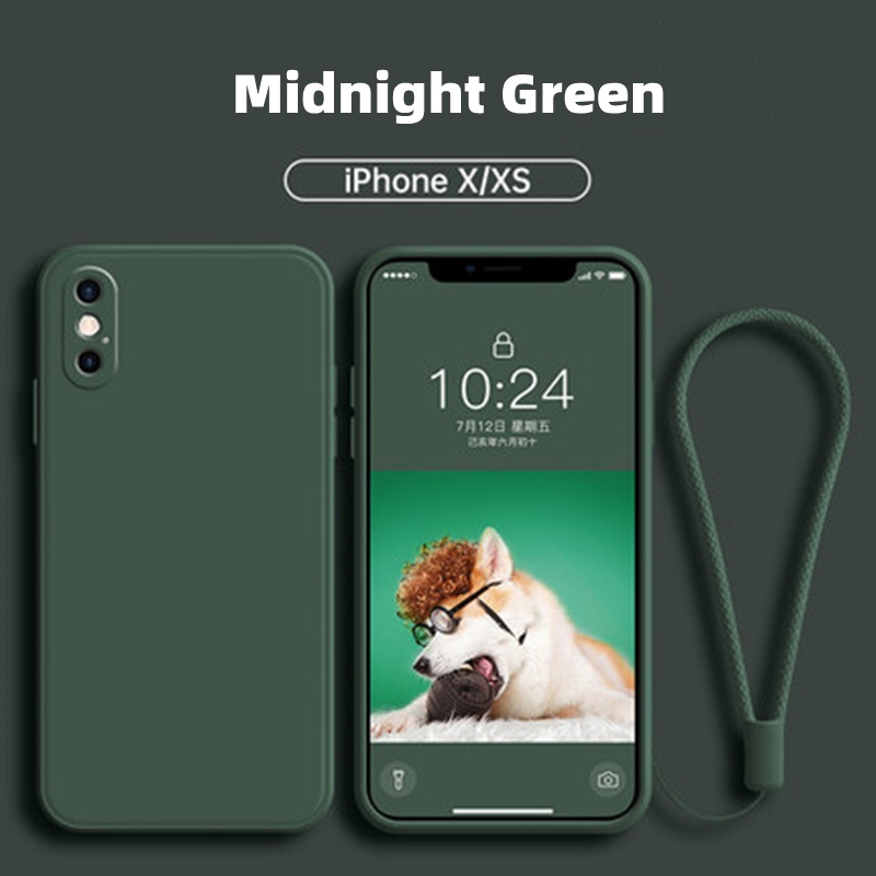 Ốp Điện Thoại Silicon Dẻo Mềm Chống Rơi Hình Vuông Cho iPhone 13 Pro Max 14 Pro Max X XS
