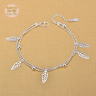 Lắc chân dây đôi hình chiếc lá LC27