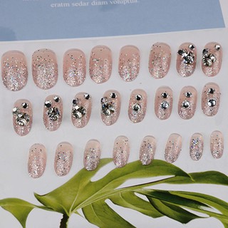 Set 24 móng tay giả đính đá cho cô dâu