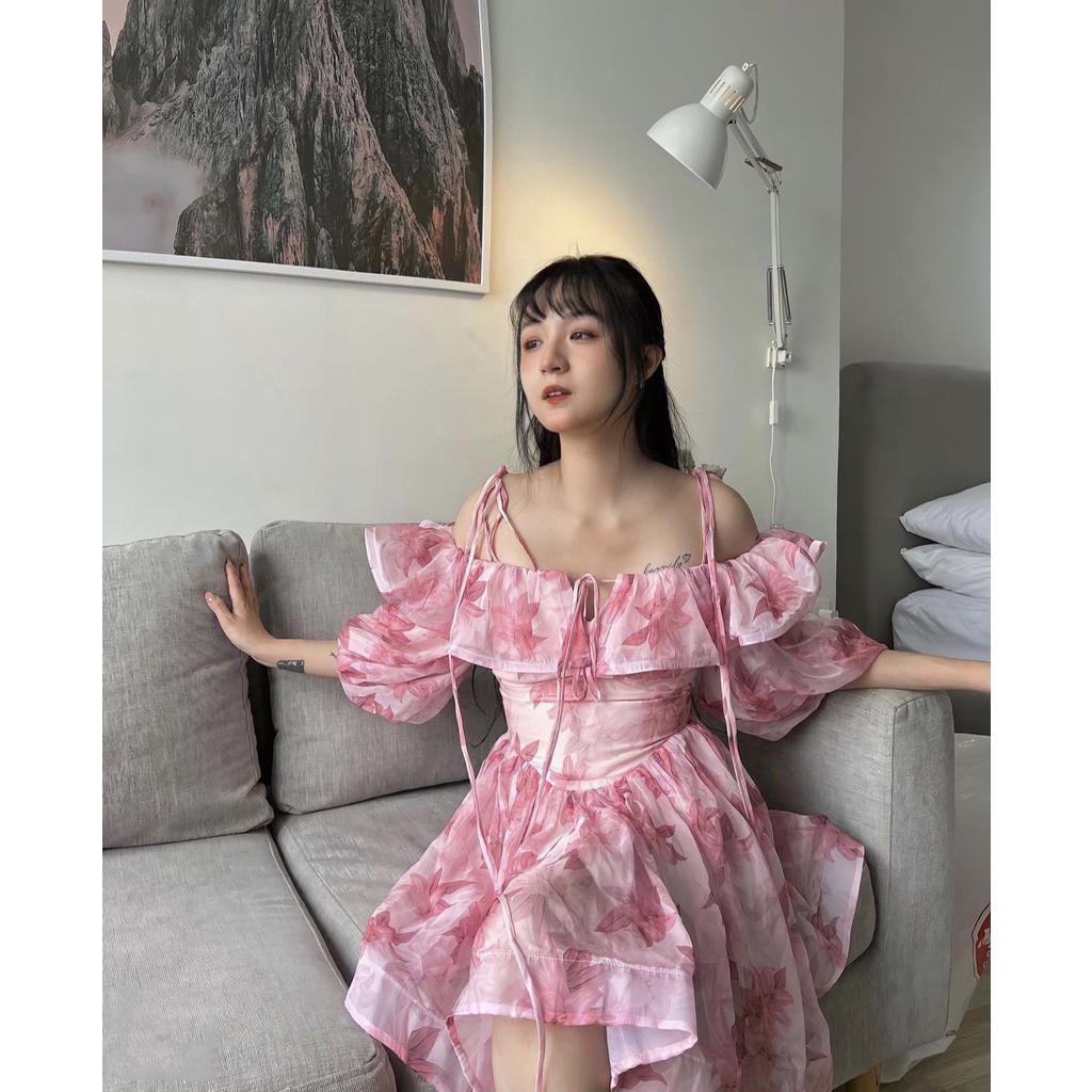 Đầm hoa rớt vào dáng xoè háck dáng XUKA-DRESS chất Voon xịn xó cao cấp.