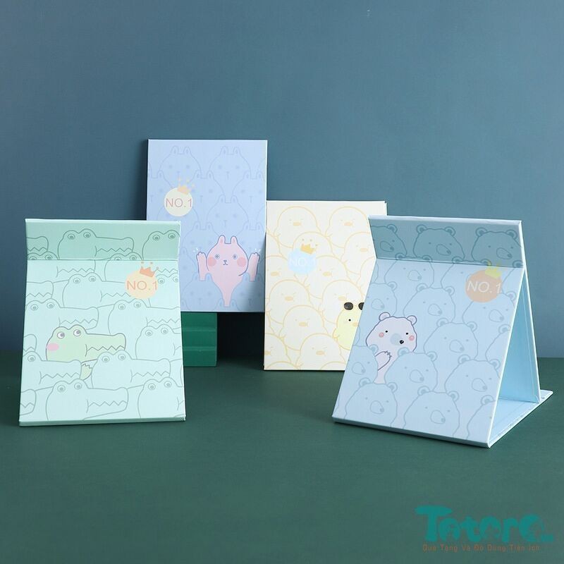 Gương gập để bàn 21x15cm: Gấu Thỏ Ú - Hello Monster - Muông Thú Wonderful - Hình nổi ngộ nghĩnh - Nhóc Phi Hành Gia...